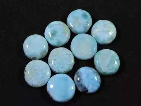 13X13MM натуральный голубой ларимар круглый кабошон драгоценный камень россыпью 10 шт. лот 80 карат. RQ-1736