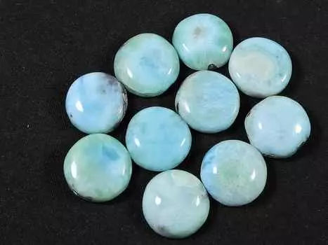 13X13MM натуральный голубой ларимар круглый кабошон драгоценный камень россыпью 10 шт. лот 74 карата. RQ-1745