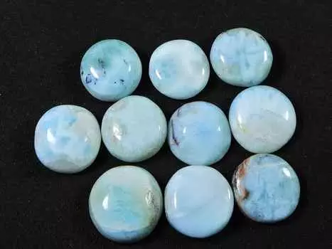 13X13MM натуральный голубой ларимар круглый кабошон драгоценный камень россыпью 10 шт. лот 80 карат. RQ-1744