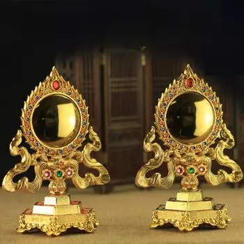13x18 см ретро винтаж цинковый сплав тантрический компаньон зеркало подвеска эмаль Будда Мать Бодхисаттва фэн-шуй бронзовое зеркало 13x18cm