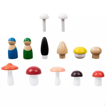 13x деревянных игрушечных грибов Мини-фигурки Садовые аксессуары для самостоятельного украшения дома