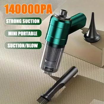 140000PA беспроводной автомобильный пылесос с зарядкой через USB портативная уборочная машина мини пылесос для сухой и влажной уборки бытовая техника зелёный