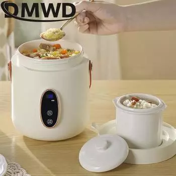 1400 мл электрическая мультиварка-кастрюля, многофункциональная портативная здоровая кастрюля, офисная мультиварка-кастрюля, горячая кастрюля, каша, супница белый