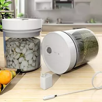 1400 мл Электрический вакуумный стеклянный контейнер Smart Tank для хранения продуктов питания Кухонные герметичные банки для кофейных зерен и чая
