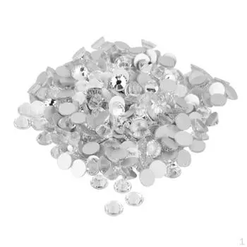1400 шт./8 кристаллов Gla, круглые стразы с плоской задней частью, драгоценные камни, белый акрил