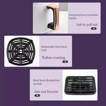 1400 Вт 8 л воздушная фритюрница без масла бытовая интеллектуальная фритюрница духовка 360 циркуляция горячего воздуха плита Smart Touch воздушная фритюрница белый