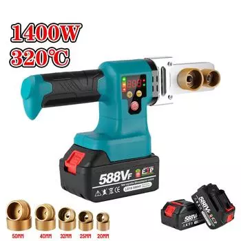 1400 Вт беспроводной трубный сварочный аппарат перезаряжаемый термоплавкий аппарат PPR/PB водопроводный плавильный сварочный аппарат