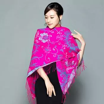 140 * 140 см осень и зима новый женский однотонный универсальный простой кисточкой имитация кашемира мохера шарф теплый шарф атмосфера шаль 140*140cm