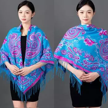 140 * 140 см осень и зима новый женский однотонный универсальный простой кисточкой имитация кашемира мохера шарф теплый шарф атмосфера шаль 140*140cm