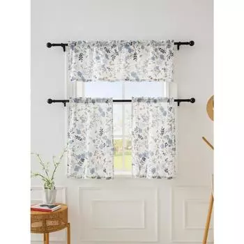 140 * 46 СМ (1PCS) 68 * 60 СМ 60 * 91 СМ (2pcs) Кухонные занавески серии «Маленькие цветы» подходят для кухни 68X91CM&Fixed Pleat