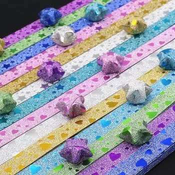 140 листов блестящих оригами звездочек бумажных полосок Lucky Folding Diy Supplies украшения цветные художественные поделки бумага для поделок звезда H O9s9