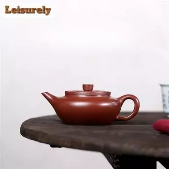 140 мл изысканный чайник из фиолетовой глины Исин, чайник ручной работы из сырой руды, чайник из глины красного дракона, китайский чайный сервиз «Цзыша», принадлежности для чайных сервизов