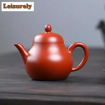 140 мл подлинный исинский фиолетовый чай из глины Dahongpao в форме груши, чайник ручной работы с фильтром, красивый чайник, традиционный набор пуэров, подарочная посуда