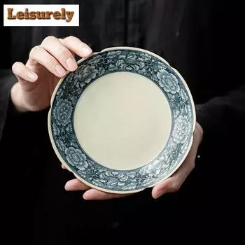 140 мл ручной работы Ru Kiln кружевной горшок подшипник держатель Zen цветущие цветы сухого заваривания стол поднос для чая кунг-фу чайные сервизы украшения