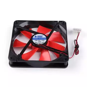 140 мм 4-контактный DC 12 В вентилятор для корпуса ПК 1700 об/мин, мощный бесшумный вентилятор для охлаждения процессора, радиатор для компьютерного вентилятора, аксессуары NO RGB&Red чёрный