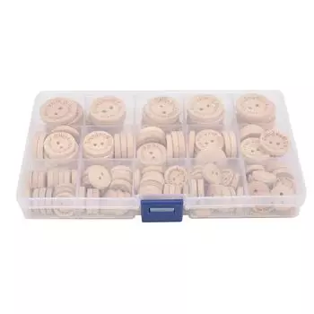 140 шт. деревянных пуговиц DIY 3 разных размеров с буквами, швейные пуговицы с коробкой для хранения