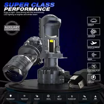 140 Вт H4 светодиодный проекционный объектив Мини H4 линзы Автомобильные лампы для фар дальнего и ближнего света Canbus Turbo Fan Автомобильная лампа LHD 12 В 24 В Left-Hand Drive&H4/9003/HB2 Hi/Lo