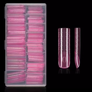 140Pcs/box Square Quick Building Gel Mold Extended Nail Plate French Manicure Tools