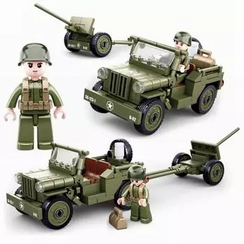 143 шт. B0853 WW2 армия Willys Jeep модель Building Block игрушечные лошадки детские кирпичи военная конструкция подарок для мальчиков