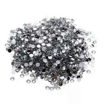 1440шт 3 мм 14 ограненных круглых блестящих бусинок со стразами и плоской обратной стороной - прозрачные чистый
