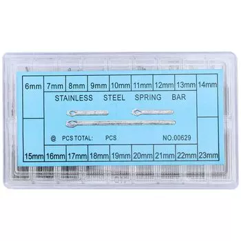 144/108 шт., ремешок для часов из нержавеющей стали, шплинты, инструменты для пружинных стержней, 18 различных размеров - 6–23 мм (Серебряный) 108bag