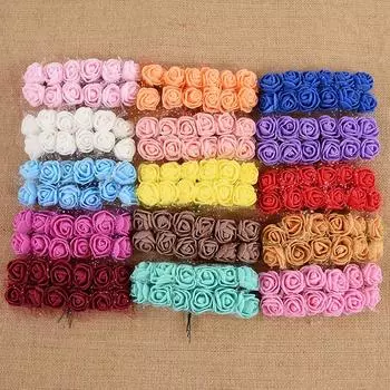 144 шт. 2 см пенопластовые искусственные головки роз для свадебной вечеринки, украшения дома, скрапбукинга, сделай сам, венок, подарок, мини-цветы чёрный