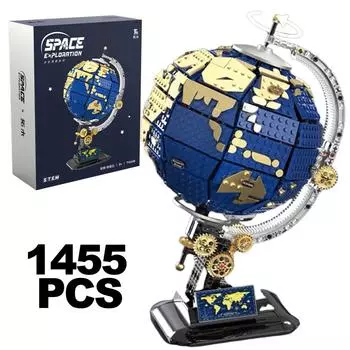 1455 шт. креативный глобус версия головоломка наука обучение строительные блоки сборка образовательные кирпичи модель игрушка ребенок взрослый для подарка 1455PCS