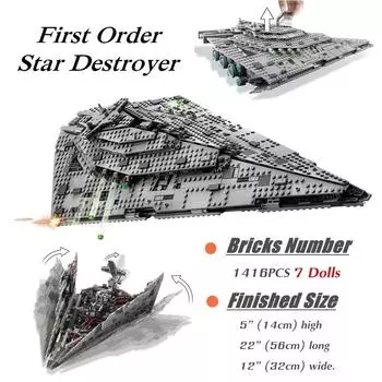 1457 шт. Совместимость с Destroyer Star 75190 Строительные блоки Игрушка DIY Образовательная детская Рождественская День рождения Подарки