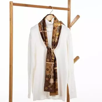 145 * 15 см Four Seasons Доступен новый маленький квадратный шарф, искусственный шелк Женская повязка для волос, защита шеи Универсальный 145*15cm