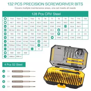145 in 1 Precision Mechanical Screw Driver Set Phillips Torx Screwdriver Bits Professional Repair Tools for PC iPhone Camera