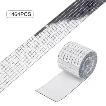 1464 шт. Самоклеящиеся мини-квадратные стеклянные наклейки зеркала мозаичная плитка декоративные наклейки для рукоделия DIY украшение для дома KTV серебряный