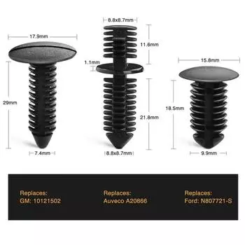 146/100 шт. Заклепка для крепления бампера автомобиля, 6 стилей, двойная головка, форма рождественской елки, коробочная пряжка, стержень, зажим для автомобиля