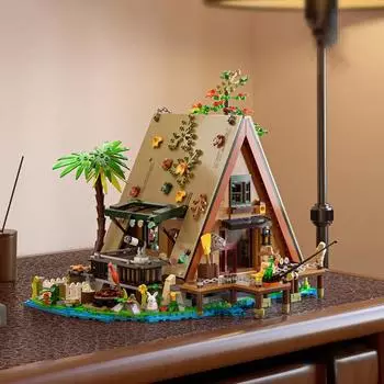 1486 шт./компл., домик, строительный блок, игрушка со светящейся фигуркой, обучающая миниатюрная игрушка для украшения лесного домика, строительная игрушка, природа, архитектура зелёный