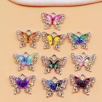 14*16 мм милые амулеты в виде животных хрустальные бабочки амулеты для сережек браслета ожерелья кулона