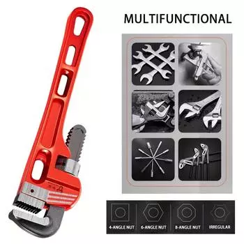 14/18/24-дюймовый сверхпрочный трубный ключ из высокоуглеродистой стали, разводной сантехнический ключ, сверхпрочный сантехнический инструмент с кованой челюстью