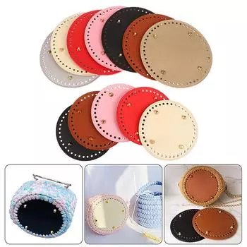 14/19 см кожаное дно сумки с отверстиями основа сумки своими руками круглое дно сумки аксессуары для сумок 14cm розовый