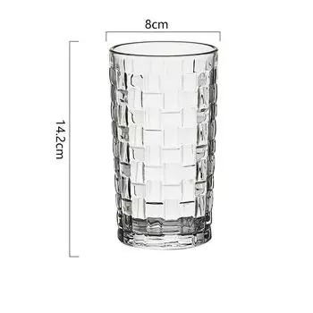 14,1 унции 410 мл стакан для женщин рельефный алмазный стакан для воды ротанговый плетеный узор стеклянная чашка коктейльные бокалы посуда для напитков кружка для напитков 1pcs