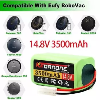 14,4 В, 3500 мАч, литий-ионная аккумуляторная батарея для робота-пылесоса Mijia Mi-Mop Essential G1, пылесос 18650, аккумулятор