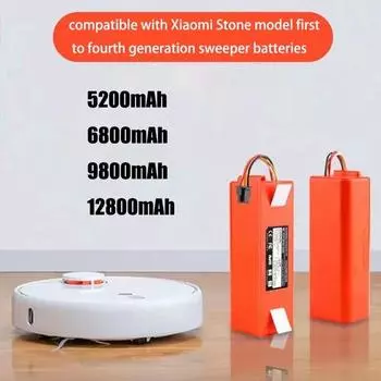 14,4 В BRR-2P4S-5200S сменный аккумулятор для робота-пылесоса для Xiaomi Roborock S55 S60 S65 S50 S51 S5 1S 1ST MAX S6 Запчасти 12800mAh