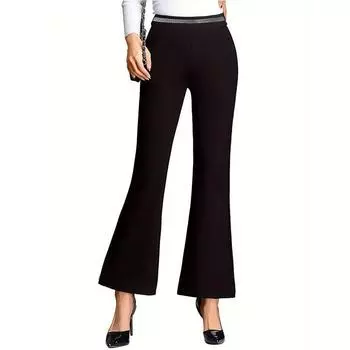 14/5000 Женские летние повседневные расклешенные брюки с высокой талией и блестками S чёрный