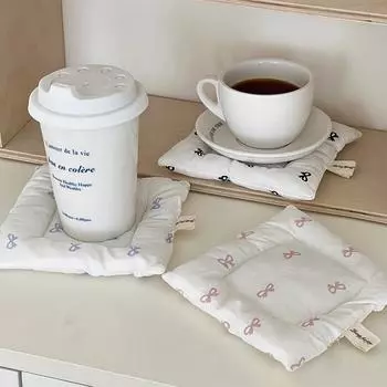 14.5X14.4 Хлопок Сладкие Кухонные Принадлежности Подставка Под Чашку В Форме Лука Термостойкий Коврик синий