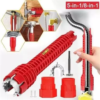 14/8/5 INSink Faucet Wrench Инструмент для ремонта сантехники Нескользящая ручка Двусторонний гаечный ключ для ванной комнаты Сантехника Водонагреватель Гаечный ключ Инструмент