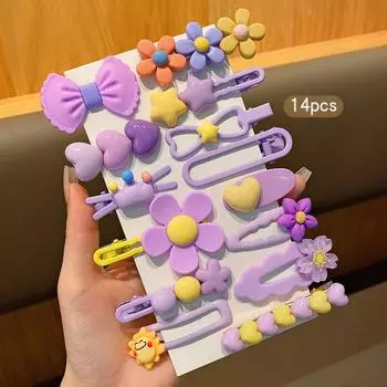 14 cute purple cartoon girl hair clips and children s hair accessories