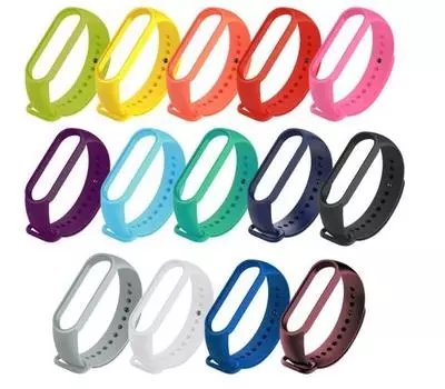14 цветов мягкий силиконовый ремешок для браслета Xiaomi Mi Band 7/6/5/ремешок для часов замена смарт-браслета For Xiaomi Mi Band 5 чёрный