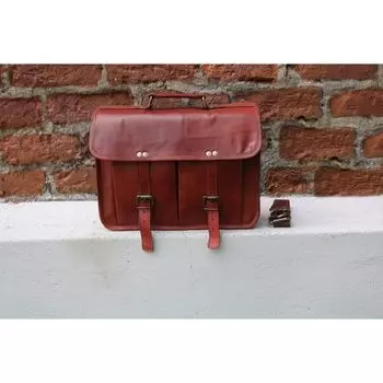 14-дюймовая кожаная сумка-мессенджер, чехол для ноутбука, офисный портфель, подарок для мужчин, компьютерная сумка через плечо 10 x 13 x 4 in