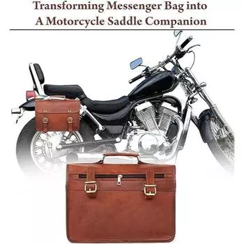14-дюймовая сумка-мессенджер из натуральной коричневой кожи. Винтажная сумка через плечо для мужчин и женщин. Подходит для ноутбука, iPad и планшета. Идеально подходит для седельной сумки мотоцикла. 13 x 14 x 5 in коричневый