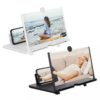 14-дюймовый 3D-экран телефона, увеличительный усилитель, мобильный дисплей, увеличенная лупа, складной держатель, подставка, видеоусилитель чёрный