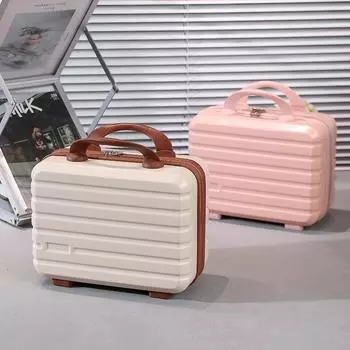 14-дюймовый чемодан с замком — мини-хранилище свежих подарков и свадебная коробка 064# one-handle, 14 inches светло-синий