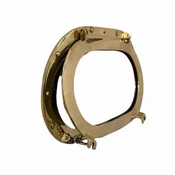 14-дюймовый латунный полированный овальный иллюминатор/морское лодочное настенное зеркало/украшение для дома и офиса