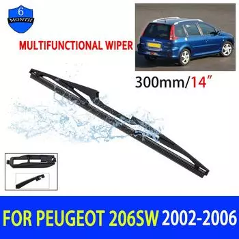 14-дюймовый мягкий резиновый стеклоочиститель заднего стекла автомобиля, бесшумный автомобильный стеклоочиститель, автомобильные аксессуары для Peugeot 206SW 2002-2006